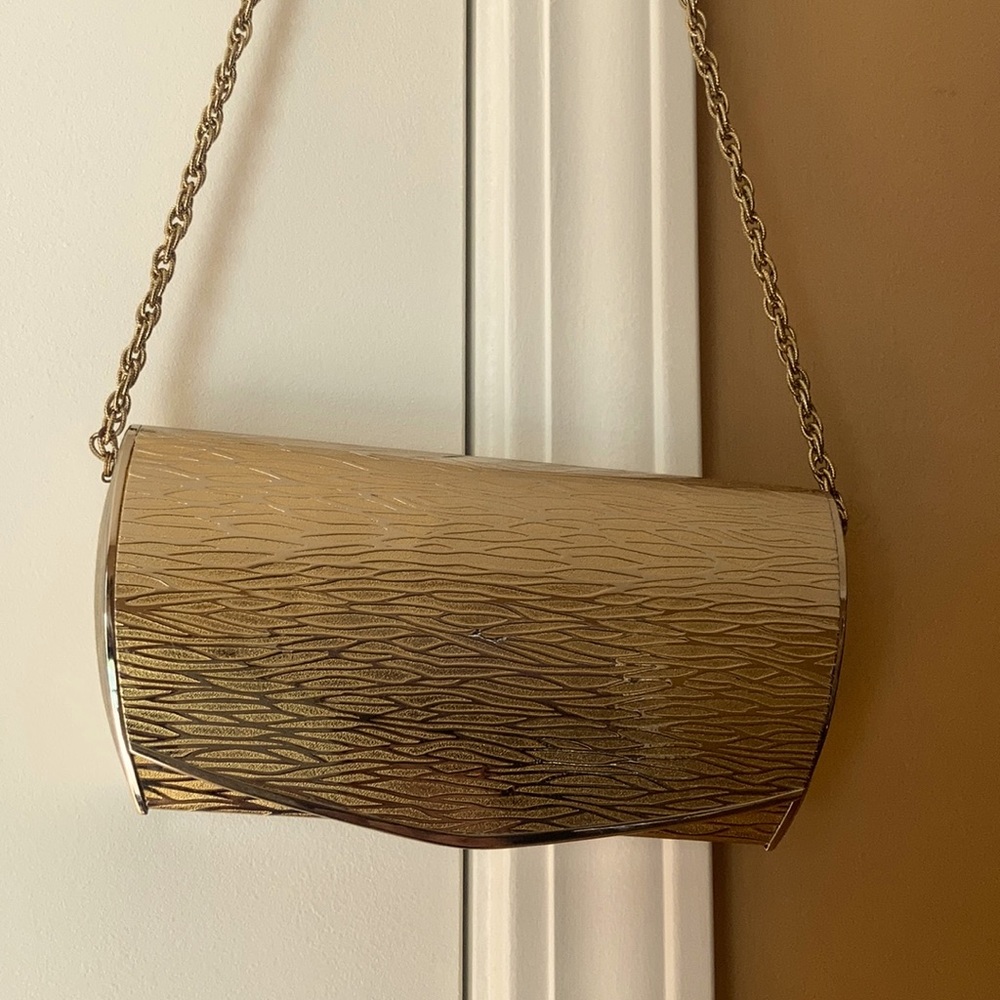 Gold shoulder bag